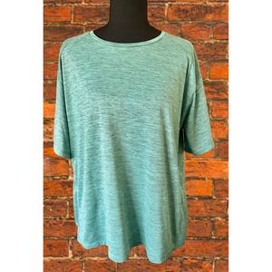 REI Co-op  Shirt women Short Sleeve Space Dye Activewear Teal Green